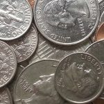 closeup of coins