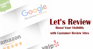 Let's Review - Google Reviews, Amazon, Yelp, Angie's List logos