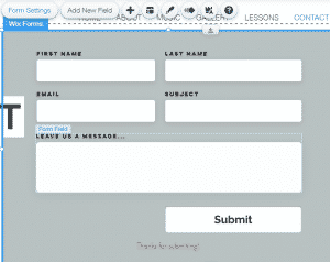 Wix contact form