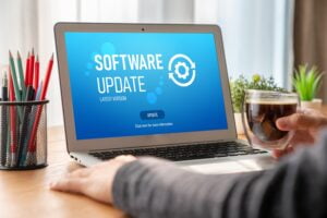 Software update on computer for modish version of device software