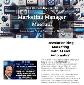 Marketing Manager Meetup Flyer - Marcus Wiseman RFM Digital, featured presenter